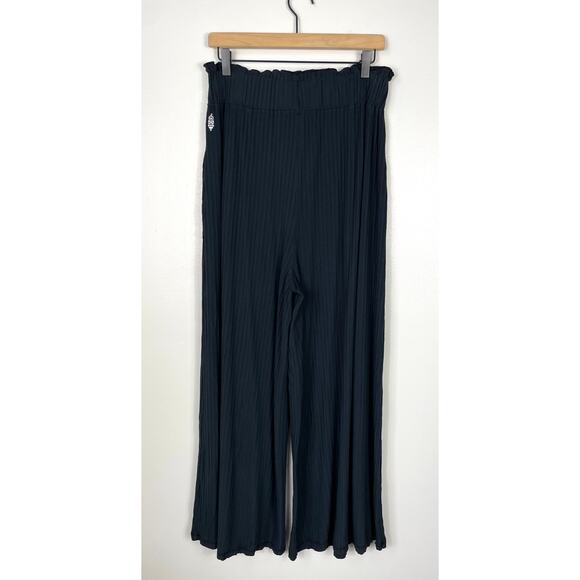 Free People Movement Blissed Out Wide Leg Pants Black Women’s Large - Picture 9 of 15